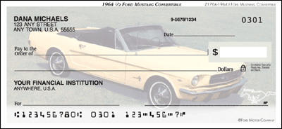 1964 1-2 Ford Mustang Convertible Personal Checks