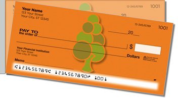 Abstract Orange Side Tear Personalized Checks