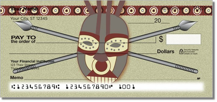 African Tribal Mask Personal Checks