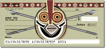 African Tribal Mask Personalized Checks