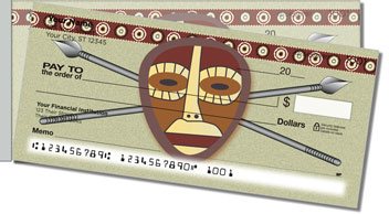 African Tribal Mask Side Tear Checks