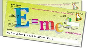 Albert Einstein Side Tear Personalized Checks