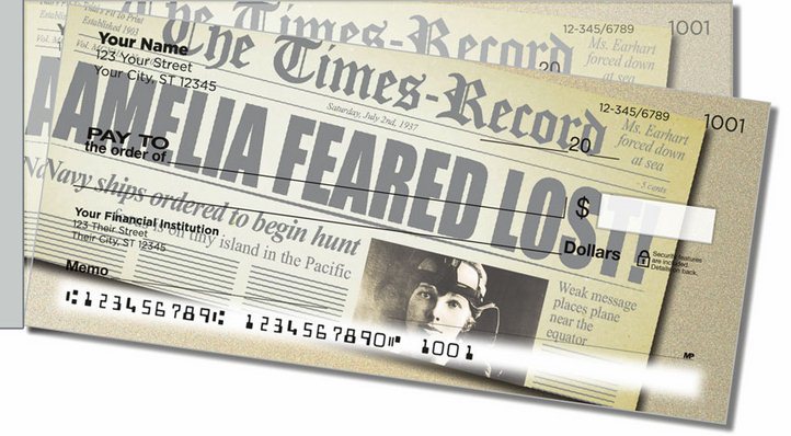 Amelia Earhart Side Tear Personal Checks