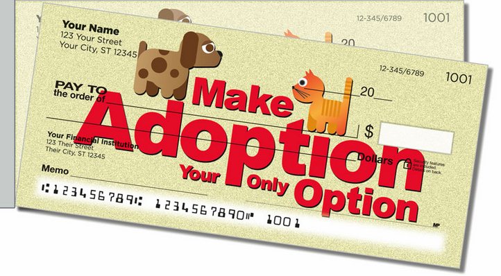 Animal Adoption Side Tear Personal Checks