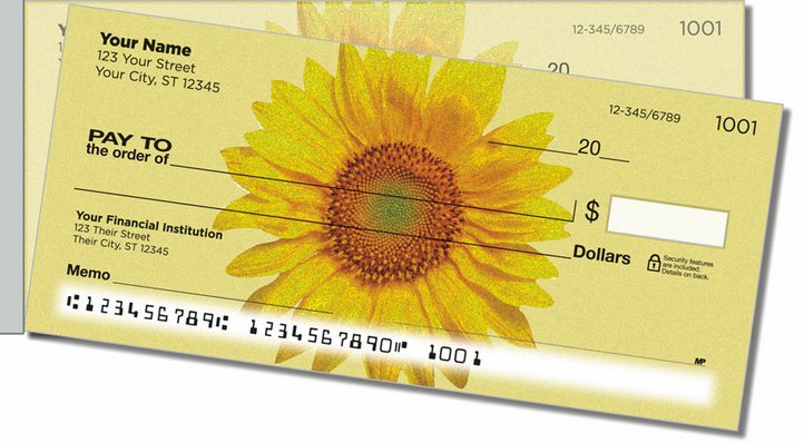 Artistic Sunflower Side Tear Personal Checks