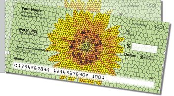 Artistic Sunflower Side Tear Personalized Checks
