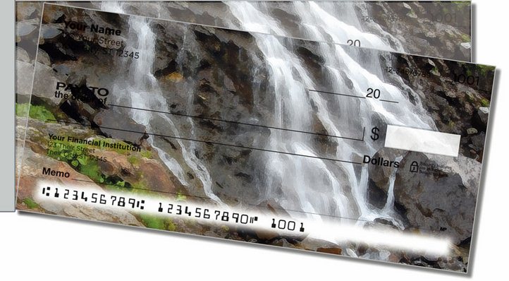 Artistic Waterfall Side Tear Personal Checks