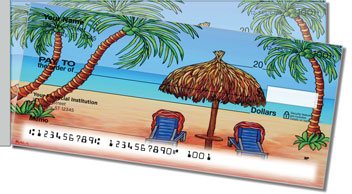 At the Beach 1 Side Tear Personalized Checks
