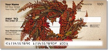 Autumn Wreath Personalized Checks
