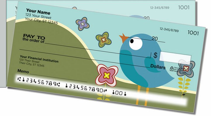 Baby Bluebird Side Tear Personal Checks