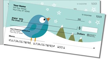 Baby Bluebird Side Tear Personalized Checks
