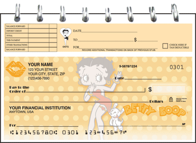 Betty Boop Kisses Personal Checks