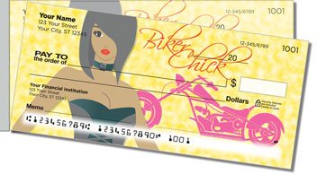 Biker Chick Side Tear Personalized Checks
