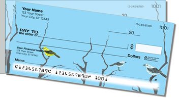 Birds on Branches Side Tear Design Checks