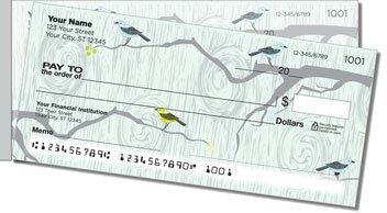 Birds on Branches Side Tear Personalized Checks