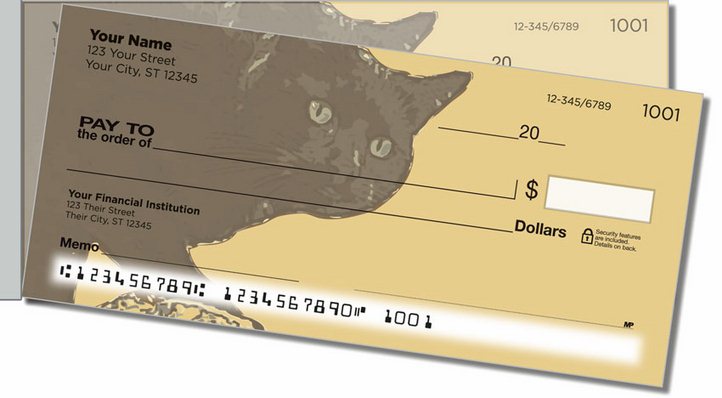 Black Cat Side Tear Personal Checks