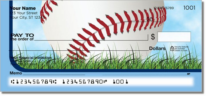Blue Baseball Fan Personal Checks