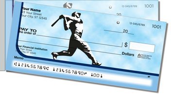 Blue Baseball Fan Side Tear Personalized Checks