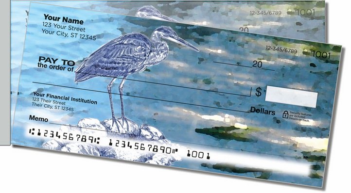 Blue Heron Side Tear Personal Checks