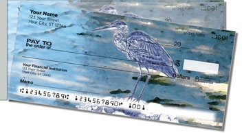Blue Heron Side Tear Personalized Checks