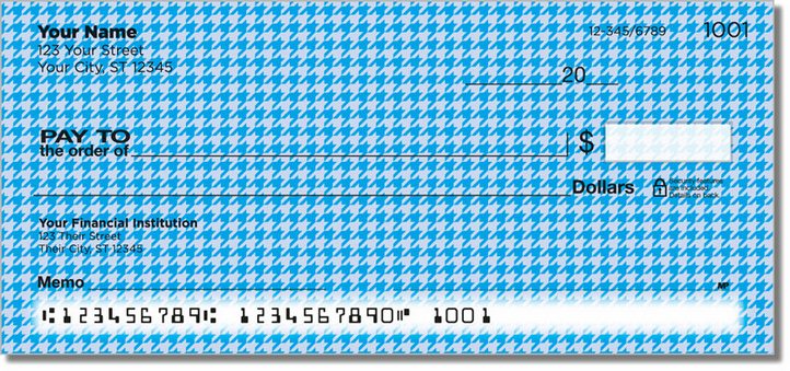 Blue Houndstooth Personal Checks