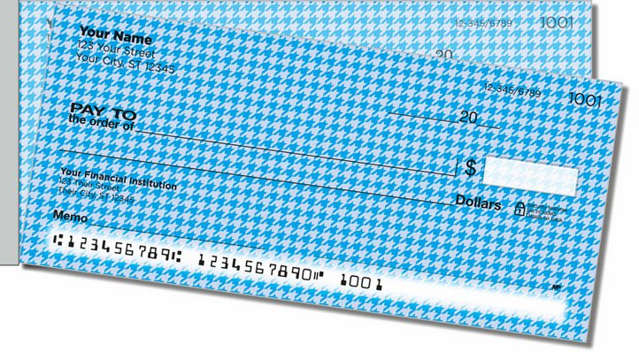 Blue Houndstooth Side Tear Personal Checks