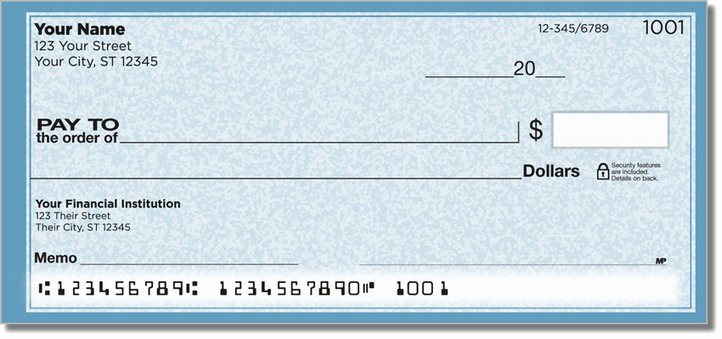 Blue Sponge Pattern Personal Checks