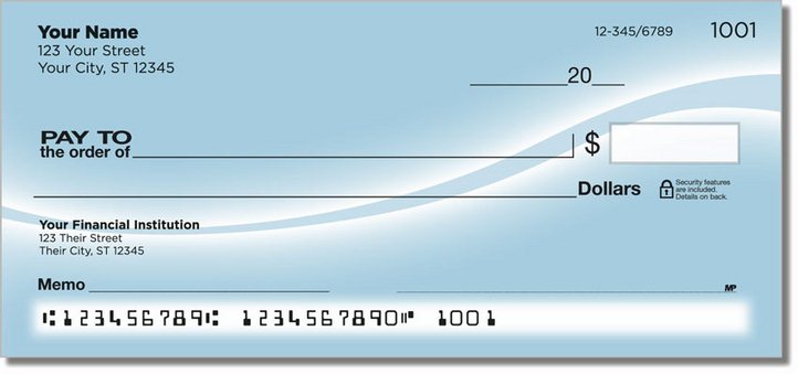 Blue Swoosh Personal Checks