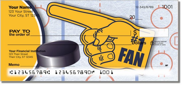 Blue and Gold Hockey Personal Checks