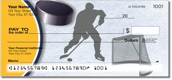 Blue and Gold Hockey Personalized Checks