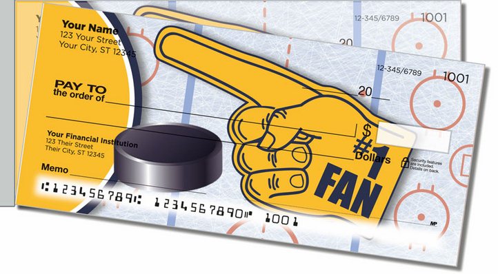 Blue and Gold Hockey Side Tear Personal Checks