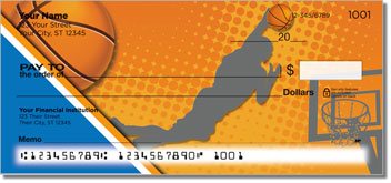 Blue and Orange Basketball Personalized Checks