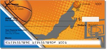 Blue and Silver Basketball Personalized Checks