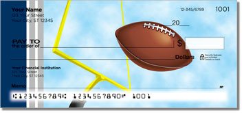 Blue and Silver Football Fan Personalized Checks