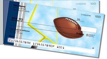 Blue and Silver Football Fan Side Tear Personalized Checks