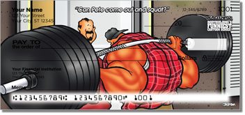 Bodybuilder Cartoon Personalized Checks