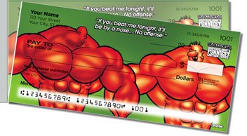 Bodybuilder Cartoon Side Tear Checks