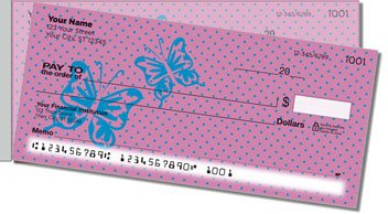 Butterfly Design Side Tear Personalized Checks
