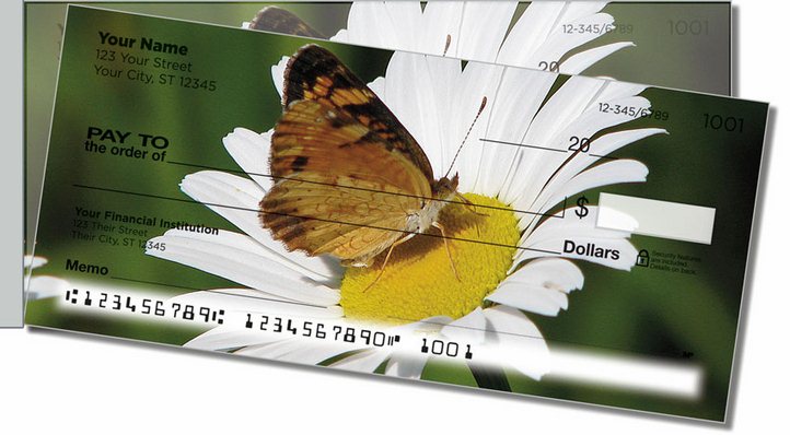 Butterfly Garden Side Tear Personal Checks