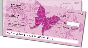 Butterfly Print Side Tear Design Checks