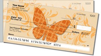 Butterfly Print Side Tear Personalized Checks
