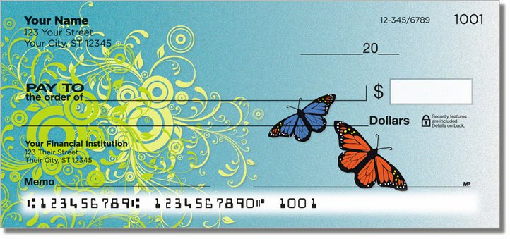 Butterfly Scroll Personal Checks