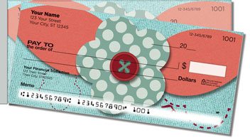Button Flower Side Tear Personalized Checks