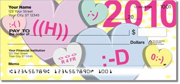 Candy Heart Personalized Checks
