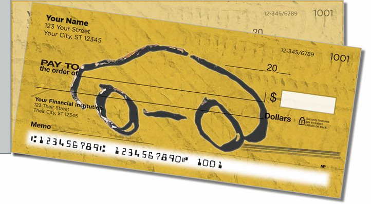 Car Sketch Side Tear Personal Checks