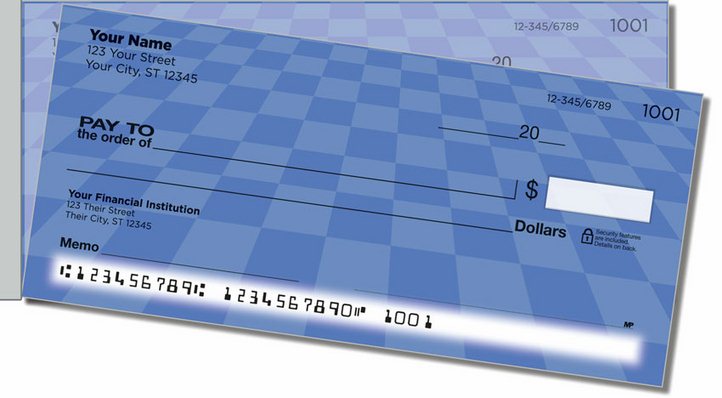 Checkerboard Pattern Side Tear Personal Checks