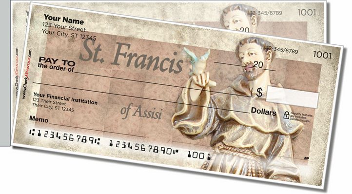 Christian Saint Side Tear Personal Checks