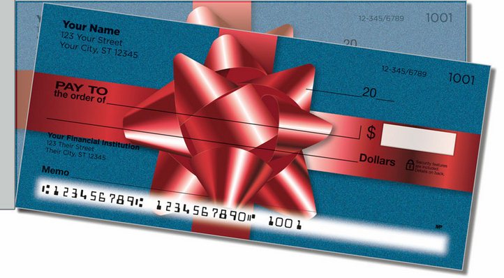 Christmas Bow Side Tear Personal Checks