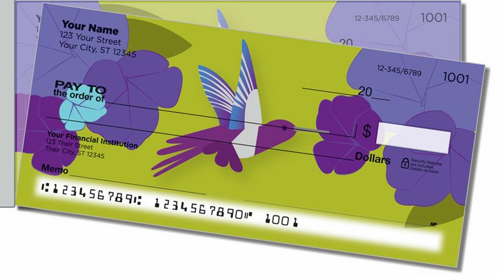 Colorful Hummingbird Side Tear Personal Checks - Personal Checks TM