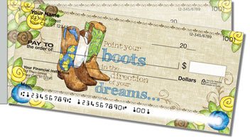 Cowgirl Happy Side Tear Personalized Checks